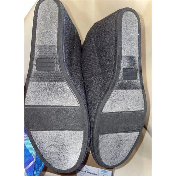 TOMS Desert Wedge Grey Wool Women's Size 8.5 Ankle Boots Lace Up BOX Winter - Picture 6 of 6